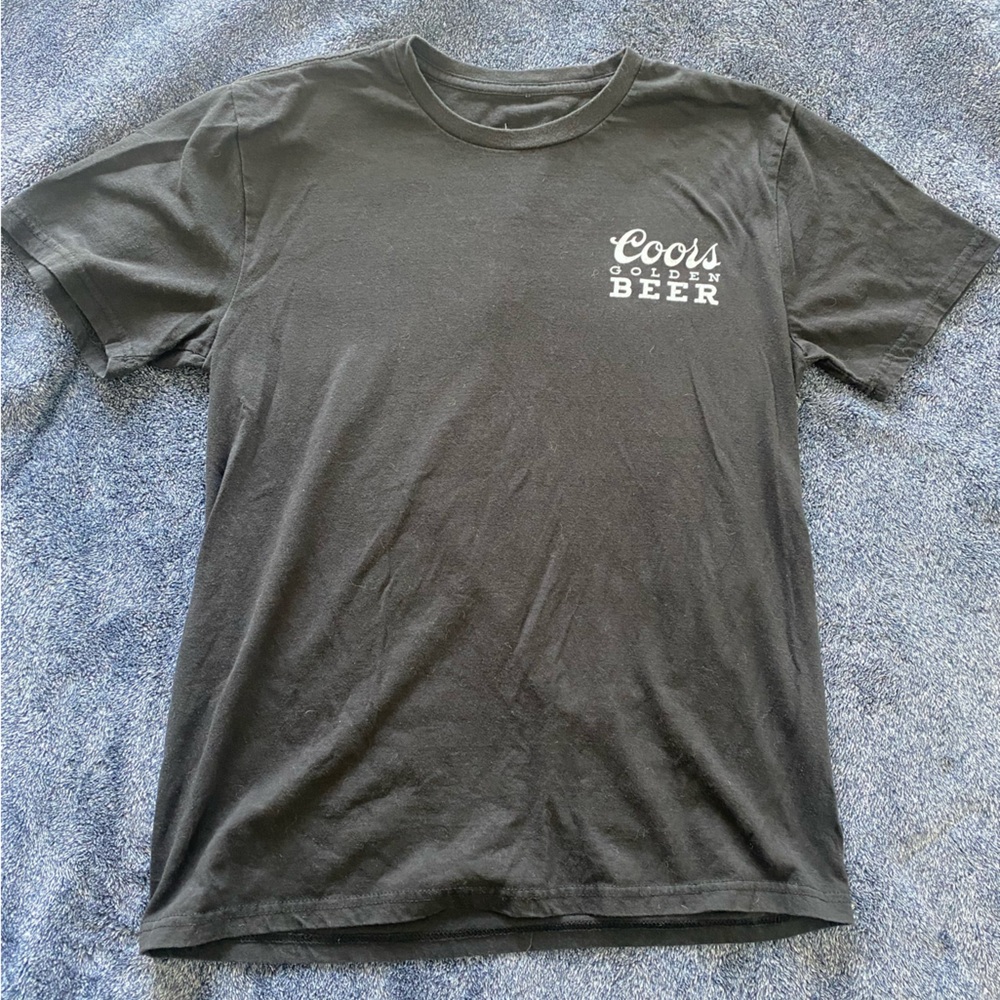 Coors Beer Golden, CO Black Tshirt. Sick back design